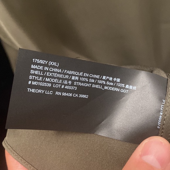 Theory Shell Tank Top Blouse in Silk Georgette Dark Olive Size XXL High Neck - Picture 5 of 6